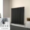 Laser Klassic Horizxontal 4 Column Textured Grey Radiator Room shot